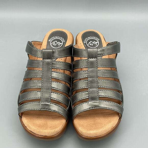 NEW White Mountain Women’s Valencia Slip on Clog Sandals Pewter Size 7.5 - Picture 3 of 11
